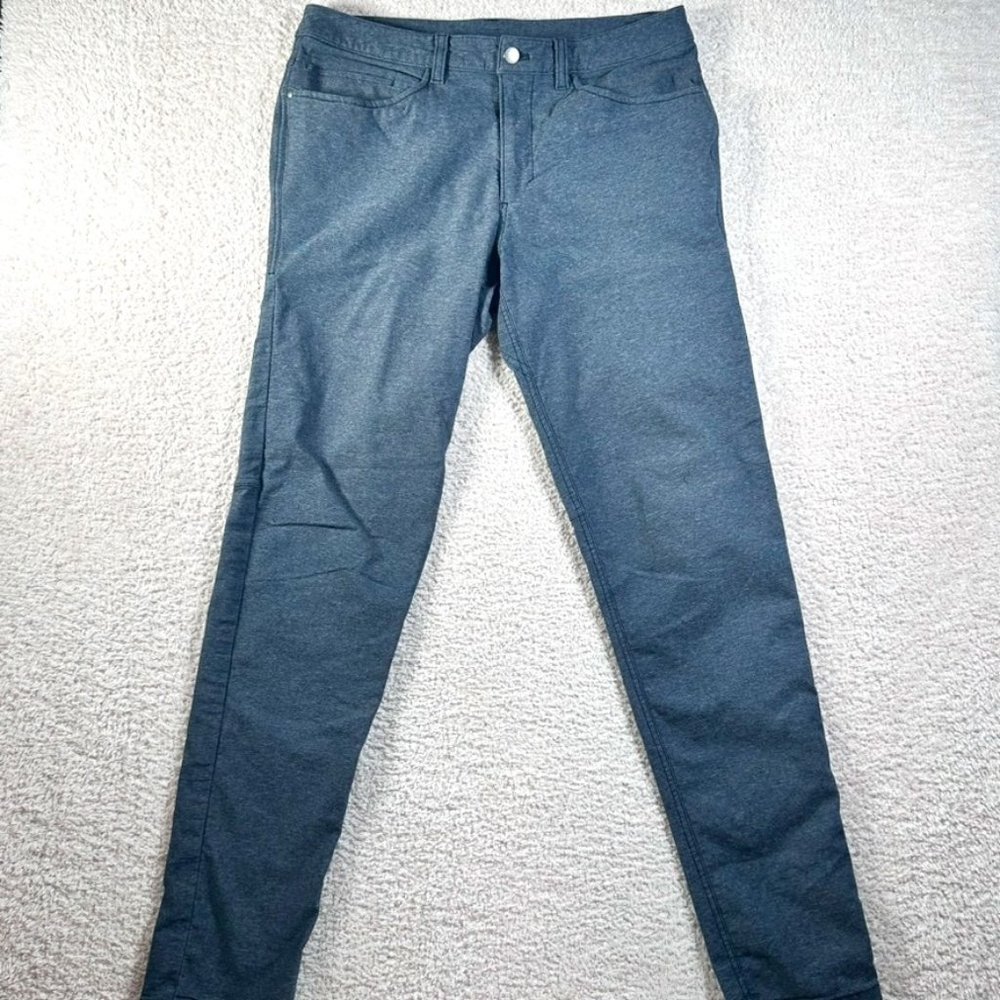 Lululemon Mens ABC Pant Slim Tech Canvas Size 31x31 Deep Navy Work Golf Office